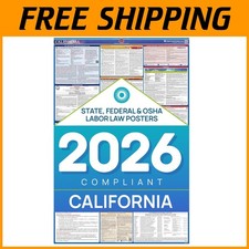 California 2026 Labor Law Requirements Poster   Laminated