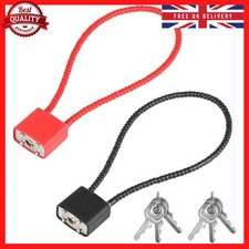 2x Heavy Duty Steel Cable Padlocks with Keys ? Long Shackle Flexible Rope Lock