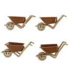 4 Pcs Decorative Miniature Wheelbarrow Garden Accessories DIY Tool Micro