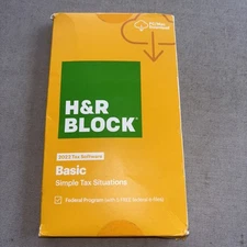 H&R Block 2022 Tax Software - Basic Simple Tax Situations PC/MAC ~ SEALED BOX