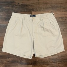 Polo Ralph Lauren Andrew Short Mens Pleated Chino Shorts 40 Beige Cotton Casual