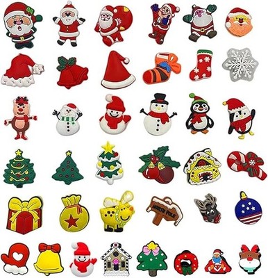 36 Stck. Weihnachten Schuh Charms für Krokodil, niedlicher Weihnachtsmann, Schneemann, Weihnachtsbaum für Kinder, Jugendliche