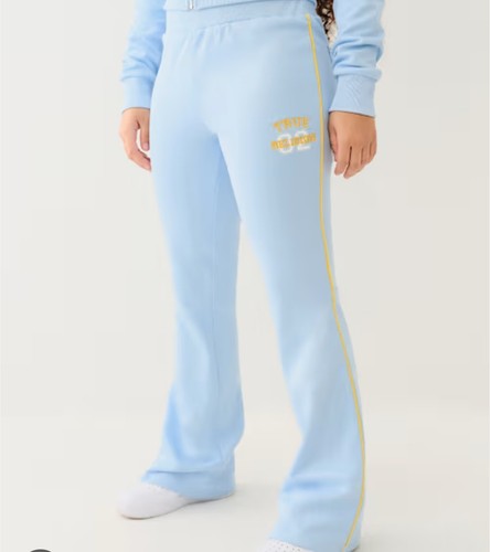 True Religion Womens Sweat Pants Streetwear sz L Light Blue *Read Description