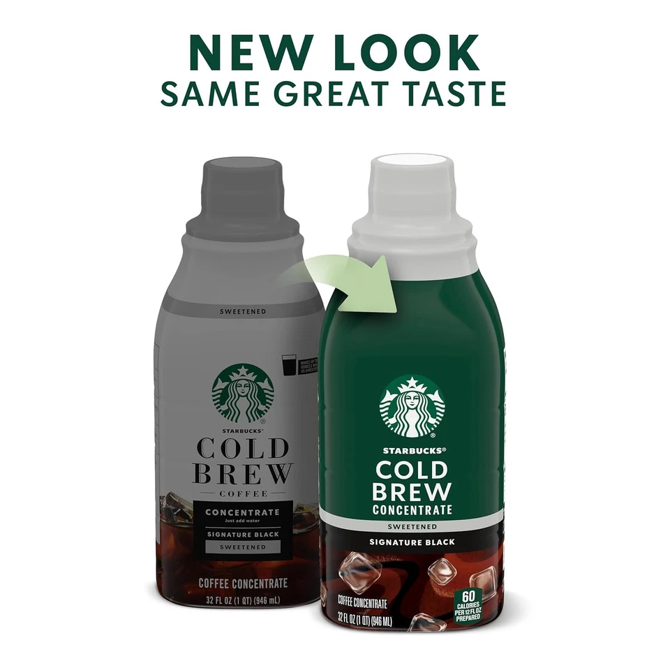 Starbucks Cold Brew Coffee Concentrate, Sweetened 32 Fl Oz (Pack of 1)  Foto 2 de 4