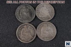 NobleSpirit (TSC) Desirable 4x Seated Liberty Half Dime Mixed Date Lot to VF
