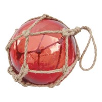 Fischerkugel Aus Glas/Tauwerk 15 X 25 Cm Rot Sea-Club