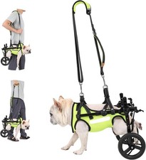 Lightweight Adjustable Pet Wheelchair Rear Leg - Dogs - Medium Green Reflective
