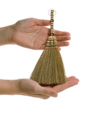 Tiny Size 11 inch Short of Asian Whisk Broom Thai Natural Straw Broom with ...
