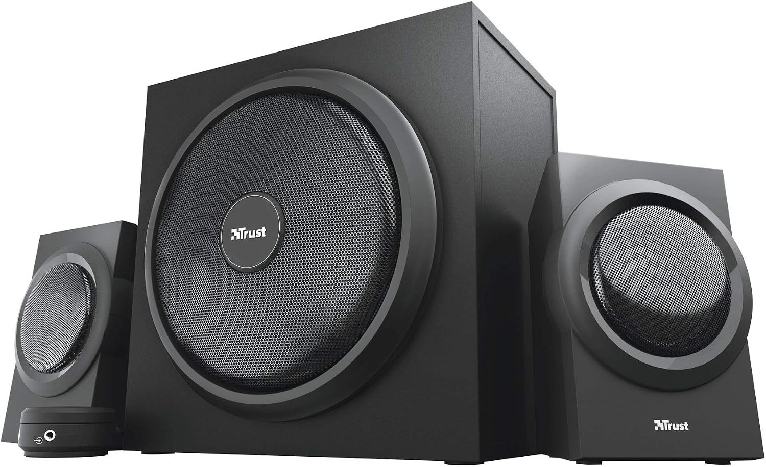 Trust Yuri 2.1 PC Speakers with Wooden Subwoofer 120W Wired Volume Control - Image 2