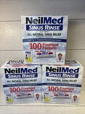 NeilMed Sinus Rinse Regular Refill Packets - 100ct each box LOT OF 3