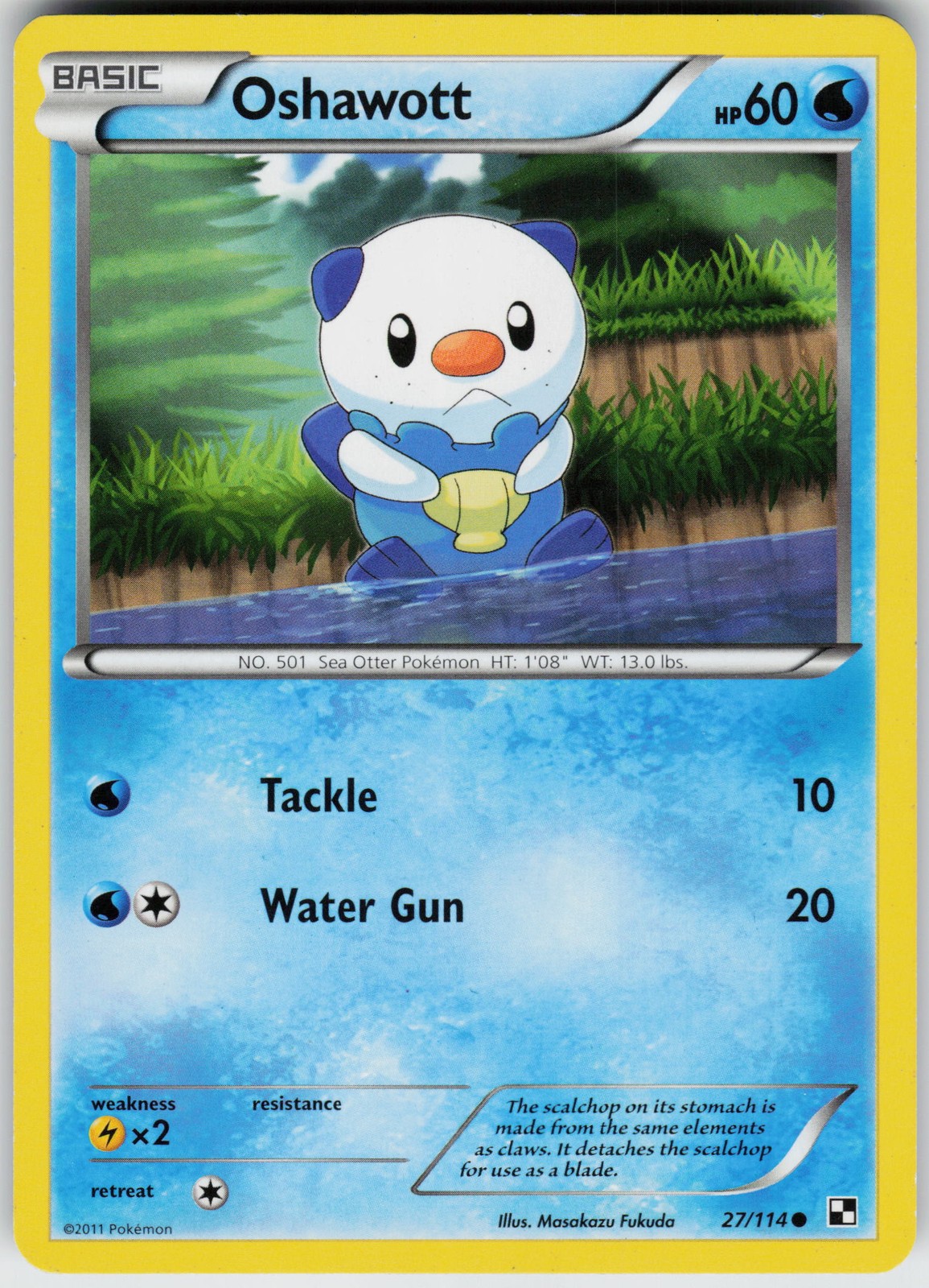 Pokemon Oshawott (27) 27/114 Black and White Common card