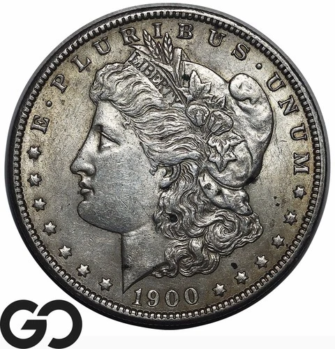 1900 Morgan Silver Dollar Coin, Choice Unc