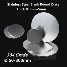 Stainless Steel Blank Round Discs 304 Grade Laser Cut  50-300mm Thick 0.3mm-5mm
