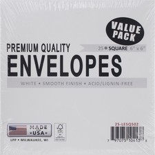 Leader Paper Products LESQ502 Leader Envelopes 6"X6" 25/Pkg-White