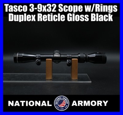 Tasco Pronghorn 3-9x32 Duplex Reticle Rifle Scope w/Rings 1'' Tube Glass Black