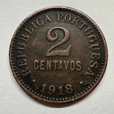 1918 Portugal 2 Centavos - Coin #D-008