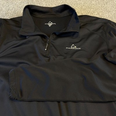 Paradox Mens XL Pullover 1/4 Zip Long Sleeve Black Athletic Shirt Top