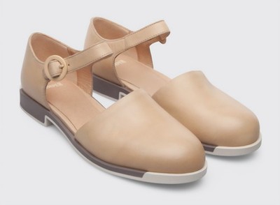 Camper Womens US7 Mary Jane Bowie Tan Nude Leather Rubber Sole Nice Quality EU37