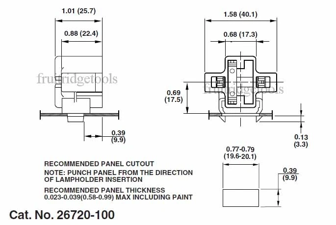 LEV Compact Fluorescent Lampholder Socket 2Pin GX23 Horizontal Snap-In 26720-100 - Image 4 of 4