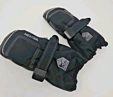 Hestra Snow Ski Mittens Kids Size 1 Toddler Black Zipper Sides Adjustable