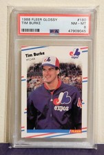 Tim Burke 1988 Fleer Glossy 180 PSA 8 NM-MT