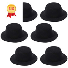 6 Pcs Felt Top Hats, Black Mini Formal Party Hats for Snowman Crafts, black