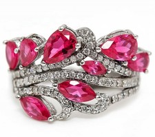 2CT Treated Ruby  Topaz 925 Sterling Silver Ring Jewelry Sz 7 MK6-8