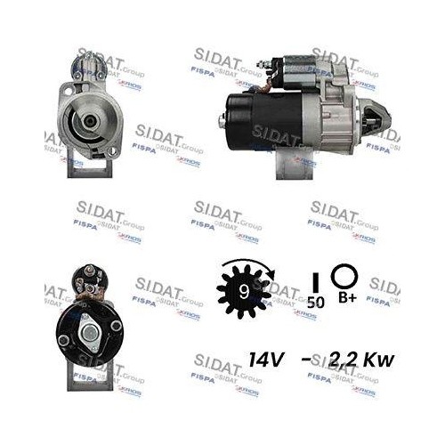 Démarreur de précision Sidat S12BH0424A2 pour architectures électriques Vag Hitachi