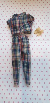 Sindy Barbie Fleur 1984 Casuals Tartan Top Hose Schuhe