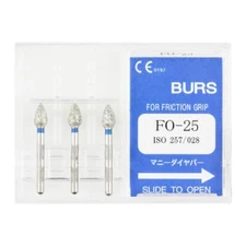 10 Packs FO-25 Flame Large Peach Shape Medium Diamond Burs for Dental Handpiece