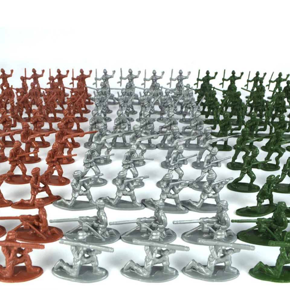 100Pcs Plastic Army Men Set Military Playset Plastic Toy Soldier Figure Kids Toy - image 2 of 4