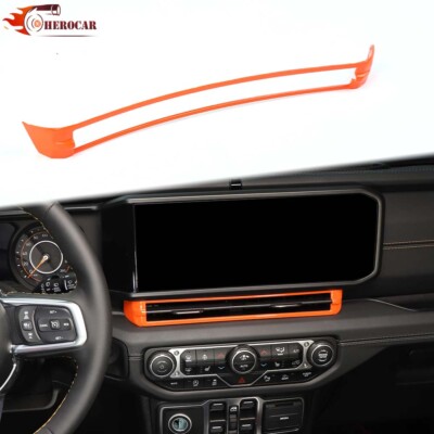 Orange Front Center Dash AC Air Vent Outlet Trim for Jeep Wrangler JL JT 2024+