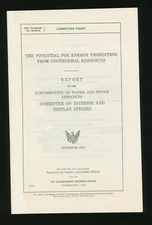 Potential Energy Geothermal Resources Gov Report Committee On Insular Affairs 73