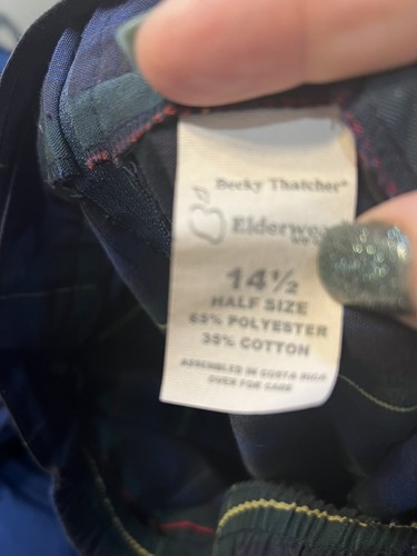 Becky Thatcher Shorts Girl’s Blue Green Red Plaid School Uniform Size 14 1/2 - Picture 3 of 4