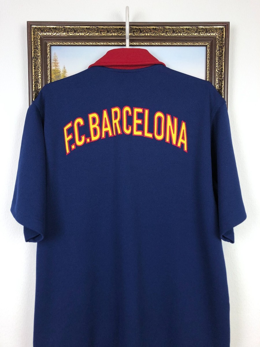 Vintage 90's Nike Barcelona Football Shirt Bottom Up Jersey