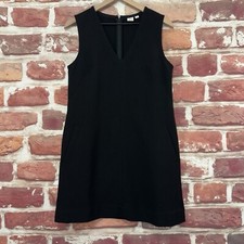 Gap Dress Womens Small Plain Black Casual Work Office Stretchy Pocketed Zip Up 