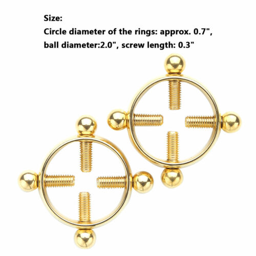 1 Pair Adjustable Nipple Shields Rings Circle Clamps Faux Jewelry Screw Clip New - Picture 40 of 48
