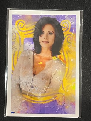 Courteney Cox Monica Gellar Friends 4x6 Sketch Photo John Rudolph Signed