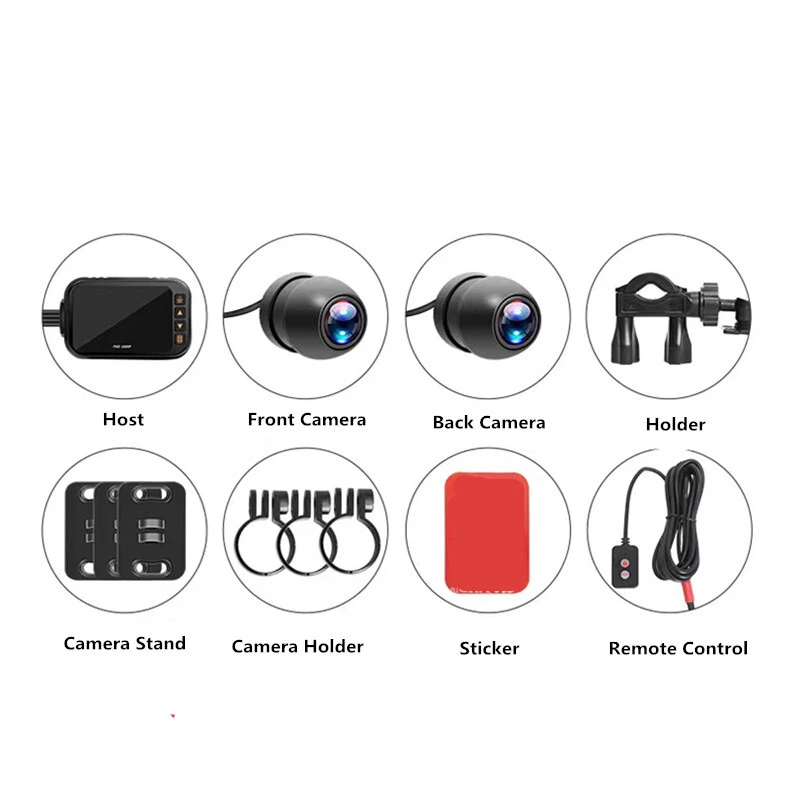 Motorcycle Camera HD 1080P DVR Waterproof Driving Video Recorder Dual Lense - Image 4 of 4