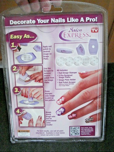 AWESOME 2012 Salon Express Nail Art Stamping Kit AS SEEN ON TV  NEW! SEALED! - Afbeelding 10 van 12