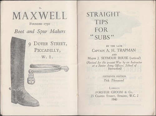 1940 STRAIGHT TIPS FOR SUBS (Subalterns) COMMISSIONS Allowances KIT Etiquette &c - Imagen 3 de 12