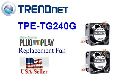 2x New Replacement Fans for TRENDnet TPE-TG240G 24-Port Gigabit Switch