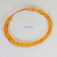 Madagascar Spessartite Mandarin Orange Garnet Smooth Rondelle Beads 3" strand