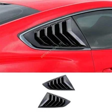 For Ford Mustang 2015-2023 Black Sport Rear Side Window Quarter Louver Cover ABS