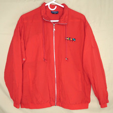 Vintage 80s Catalina Windbreaker Jacket Womens XL Full Zip Red Nautical GVR
