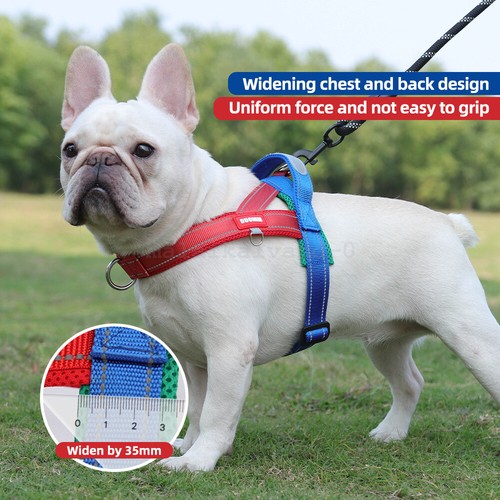 NEW No Pull Dog Harness Nylon Reflective Pet Vest Adjustable with Control Handle - Picture 8 of 24