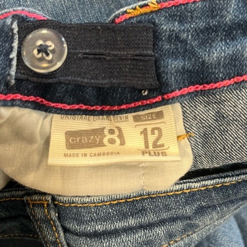 Crazy 8 Girls Size 12 Bootcut Plus Size Adjustable Waist Blue Jeans - Picture 6 of 10