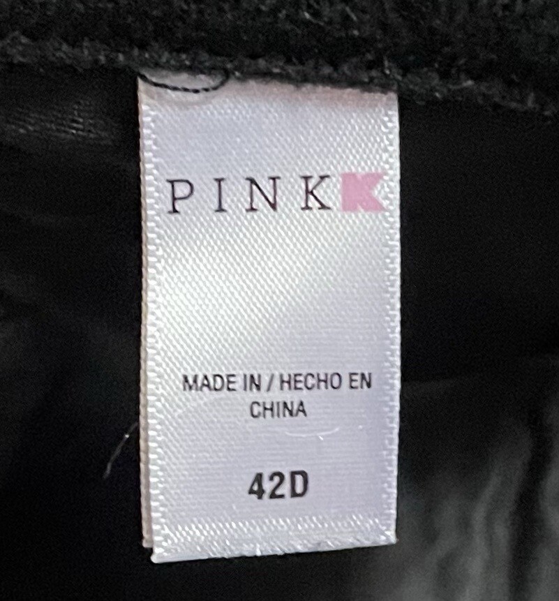 Kmart PINK Vintage Black Shiny Smooth Bra Womens 42D … Gem