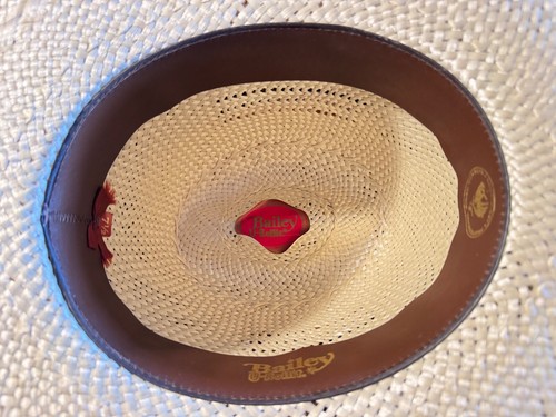 Vintage 1979 Bailey Cowboy Natural Straw Hat Size 7 1/2 - Clean! Original Box! - Picture 5 of 6
