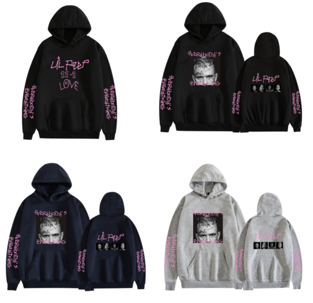 Lil Peep Print Tops Mens Women Casual Baggy black Hoodie Sweatshirt jumper Gift